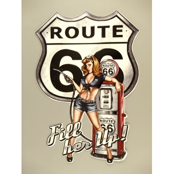 Wandbord Route 66 "Fill her up!"